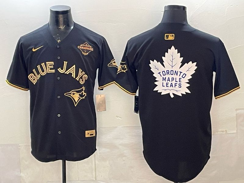 Men Toronto Blue Jays Blank Black Gold 2026 Nike Game MLB Jersey 02